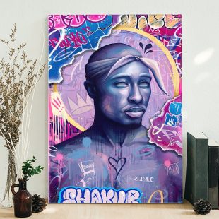 2Pac Shakur Modok Villain Parody Art Poster Canvas