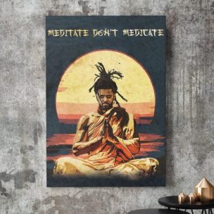 Jcole Meditate Don't Medicate Art Print Canvas