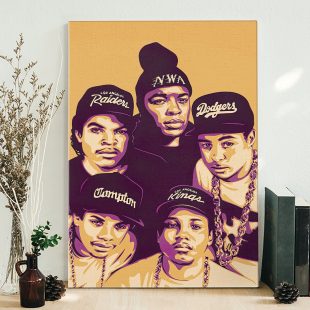 N.W.A Rapper Hip Hop 90s Poster Canvas