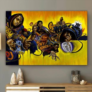 One Two Many Emcees All Hip-hop Legend Graffiti Poster Canvas