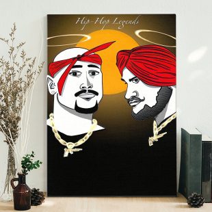Sidhu Moose Wala and Tupac Shakur Hip Hop Legend Canvas