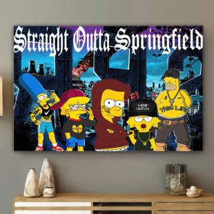 Simpson Family Straight Outta Springfield Poster Canvas