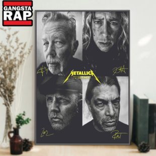 Metallica 72 Seasons Four Members Signature Wall Art Poster Canvas