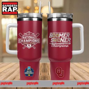 Oklahoma Sooners Four Peat NCAA Softball Women's Champions Stanley Tumbler 40oz Oklahoma Sooners Tumbler