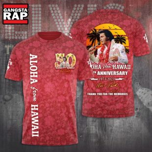 50th Anniversary Elvis Presley Thank You For The Memories Signature 3D T Shirt