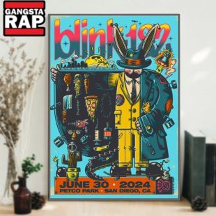 Blink 182 Petco Park San Diego CA June 30 2024 Tour Poster Canvas Art