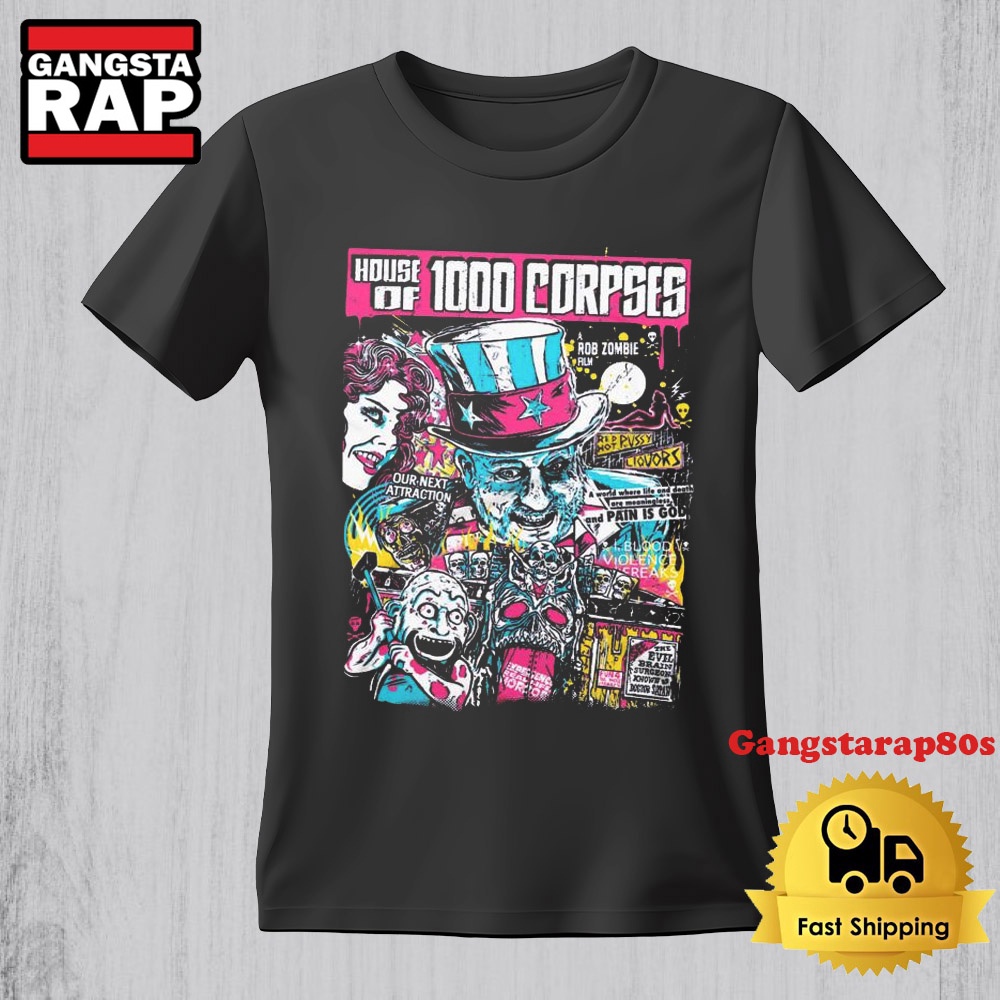 House Of 1000 Corpses A Rob Zombie Film Our Next Attraction Vintage TShirt House Of 1000 Corpses A Rob Zombie Film Our Next Attraction Vintage TShirt
