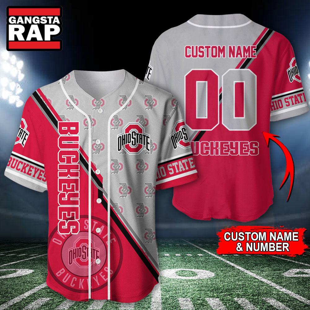 NCAA Ohio State Buckeyes Logo Team Sport Design Baseball Jersey NCAA Ohio State Buckeyes Logo Team Sport Design Baseball Jersey