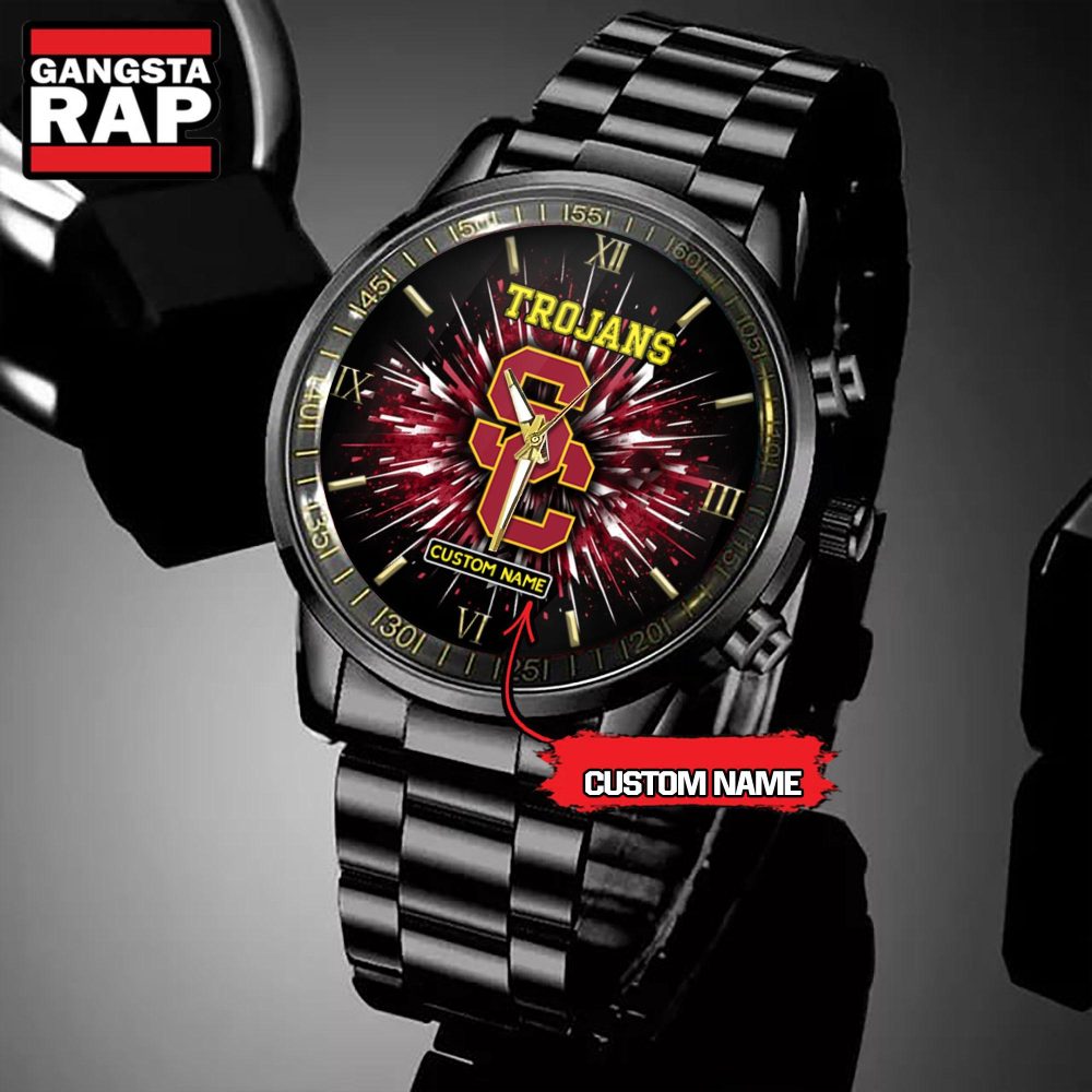 NCAA USC Trojans Football Team Logo Design Black Watch NCAA USC Trojans Football Team Logo Design Black Watch