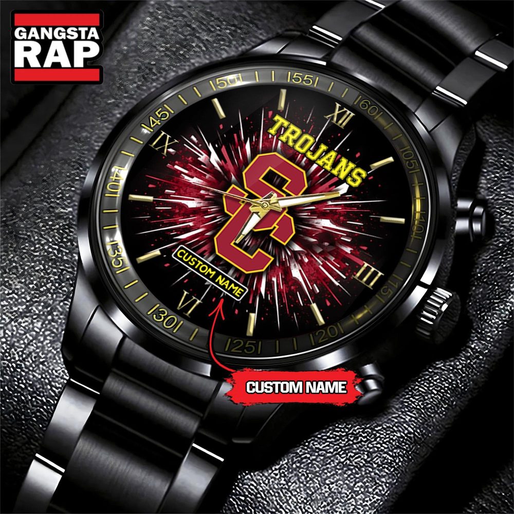 NCAA USC Trojans Football Team Logo Design Black Watch NCAA USC Trojans Football Team Logo Design Black Watch