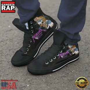 Metallica Band Damaged Justice High Top Canvas Sneakers Shoes