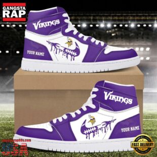 Custom Name Minnesota Vikings Air Jordan 1 Shoes