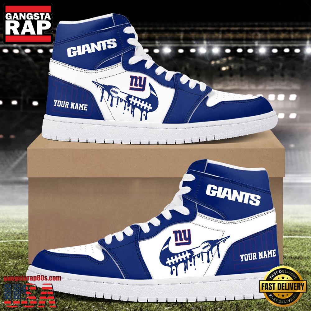 Custom Name NFL New York Giants Air Jordan 1 Sneakers Shoes Custom Name NFL New York Giants Air Jordan 1 Sneakers Shoes