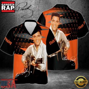Elvis Presley Orange Groove Unisex Hawaiian Shirt