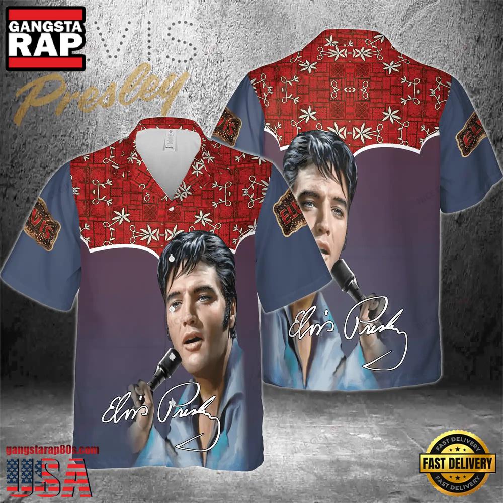 Elvis Presley The King's Style Unisex Hawaiian Shirt Elvis Presley The King's Style Unisex Hawaiian Shirt
