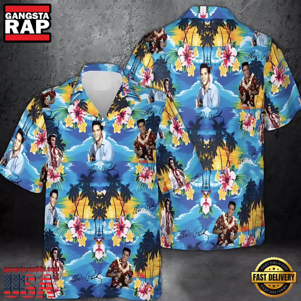 Elvis Presley Tropical Paradise Unisex Hawaiian Shirt Elvis Presley Tropical Paradise Unisex Hawaiian Shirt