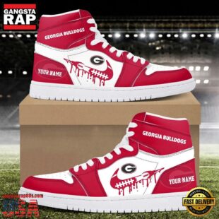 NCAA Georgia Bulldogs Grunge Style Custom Air Jordan 1 Shoes