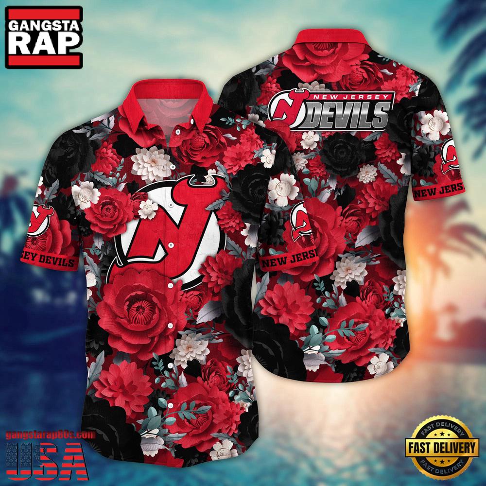 New Jersey Devils NHL Hawaiian Shirt For Men New Jersey Devils NHL Hawaiian Shirt For Men