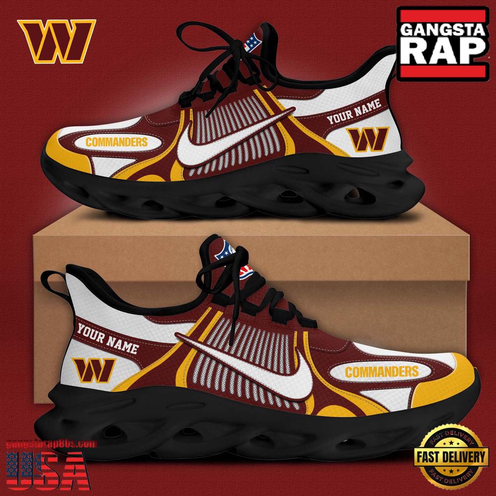Personalized NFL Washington redskins Blue White Stripes Logo Clunky Max Soul Shoes Personalized NFL Washington redskins Blue White Stripes Logo Clunky Max Soul Shoes
