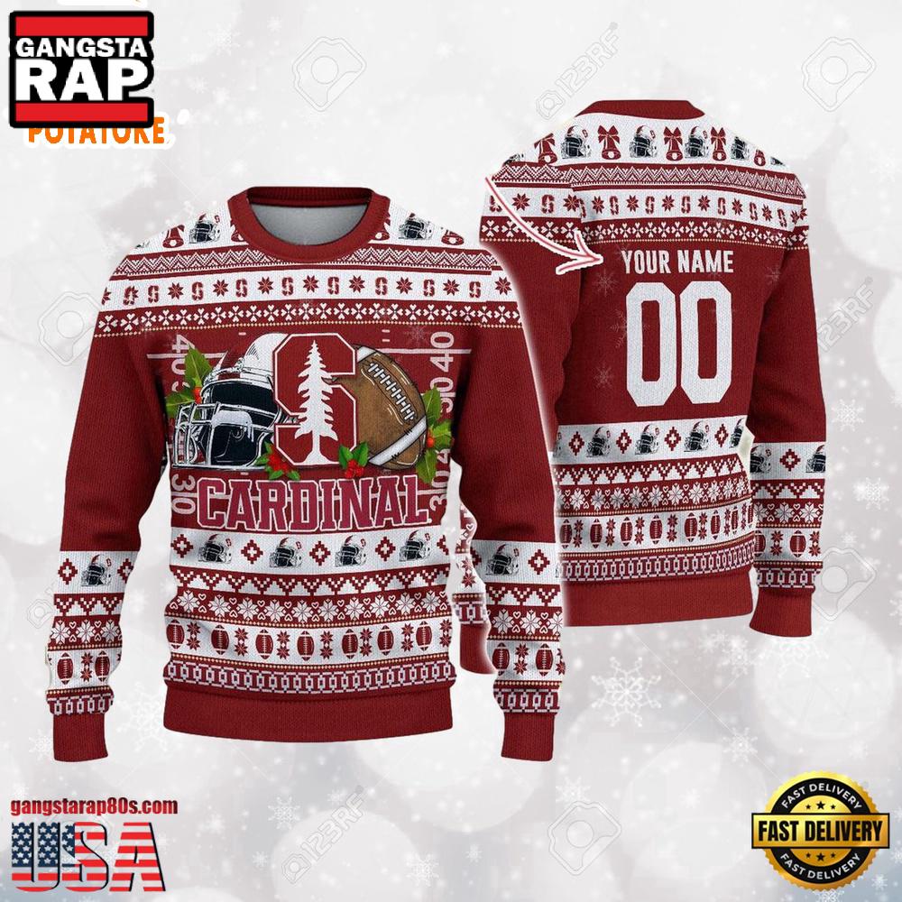 Personalized Stanford Cardinal Logo Football NCAA Ugly Christmas Sweater Personalized Stanford Cardinal Logo Football NCAA Ugly Christmas Sweater