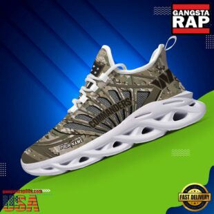 Custom Name NFL Washington Commanders Camo Veteran Day Max Soul Shoes