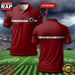 Custom NCAA South Carolina Gamecocks Team Logo Pattern Polo Shirt
