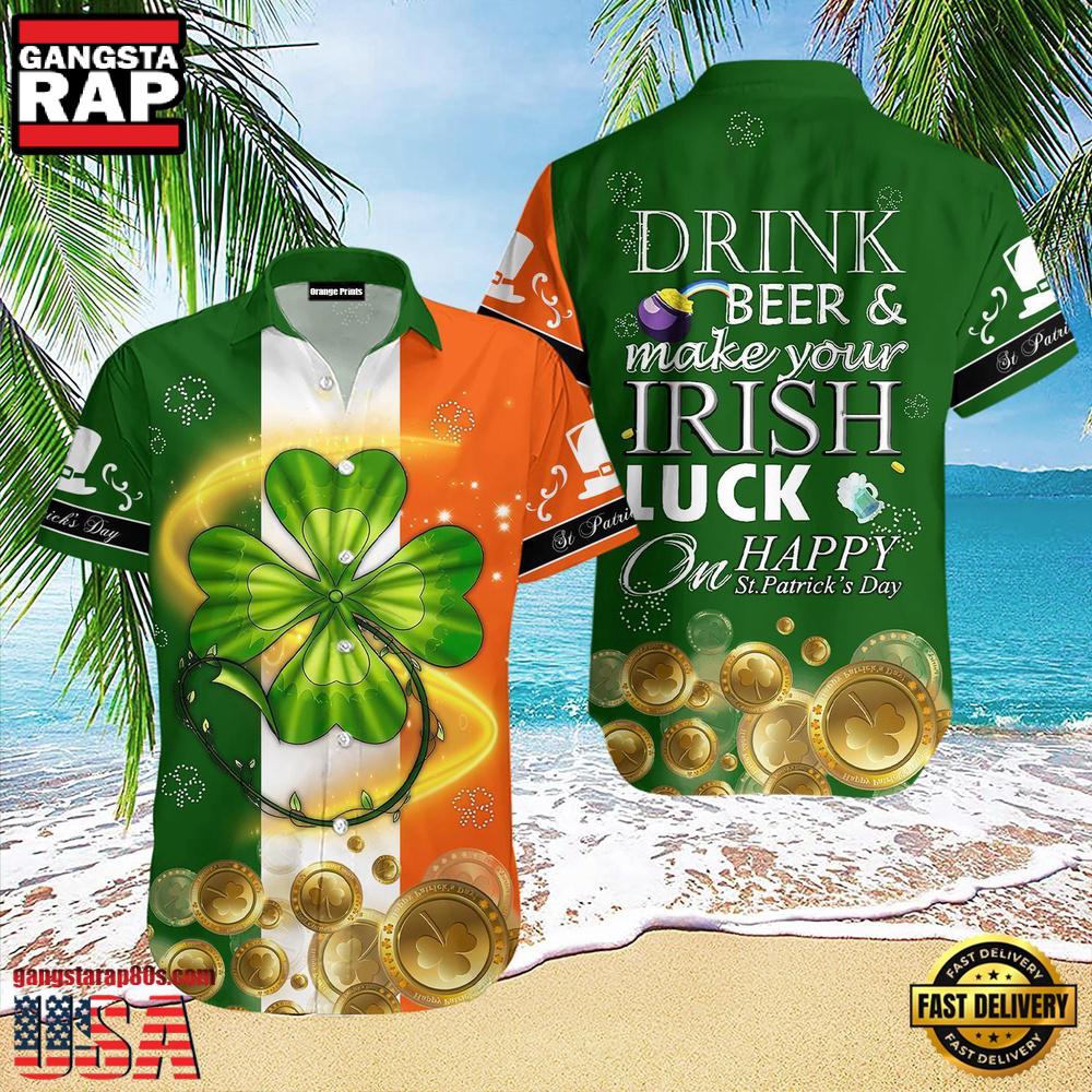 Flamingo And Beer Patrick'S Day Hawaiian Shirt Flamingo And Beer Patrick'S Day Hawaiian Shirt