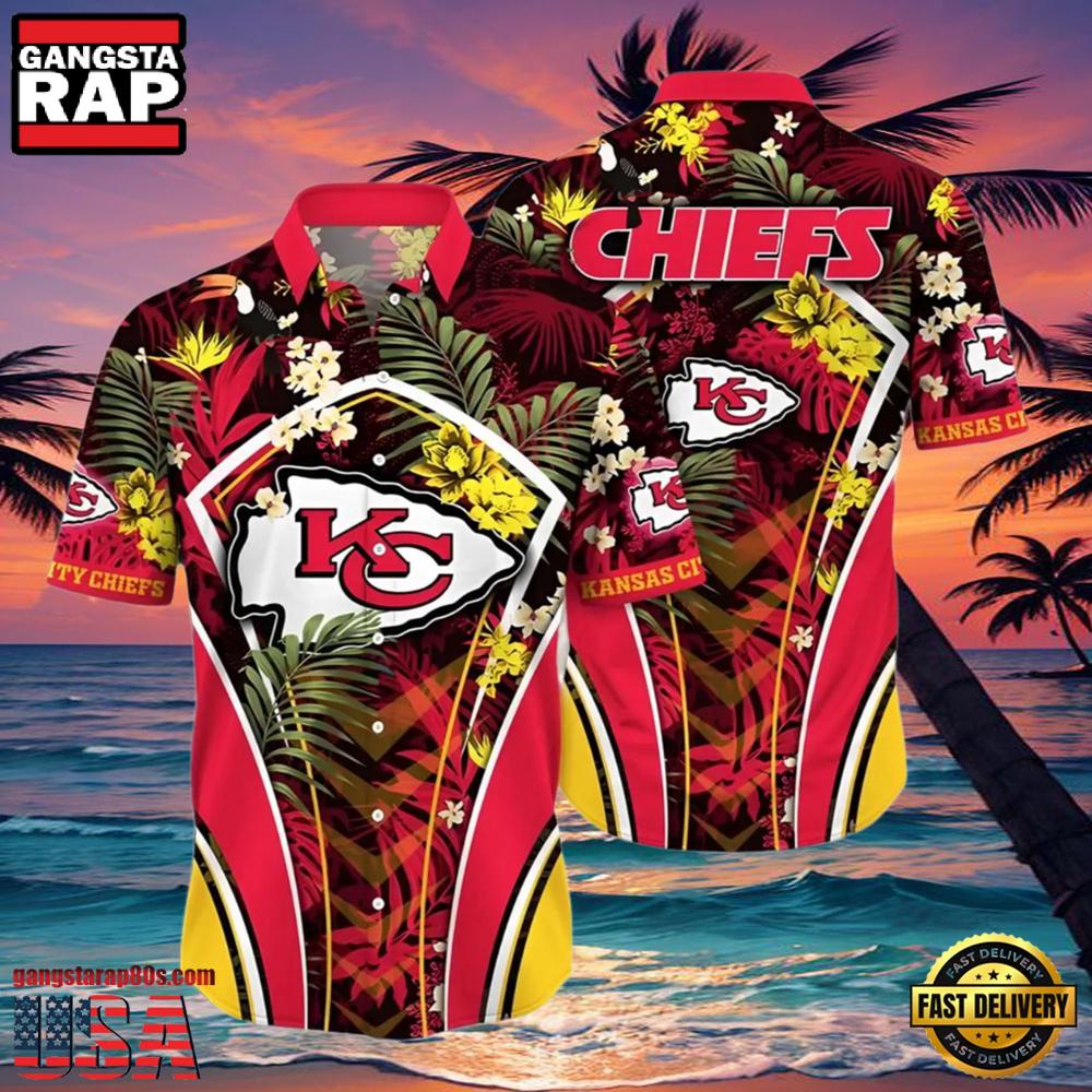 NFL Flower Summer Tropical Chiefs Hawaiian Shirt NFL Flower Summer Tropical Chiefs Hawaiian Shirt