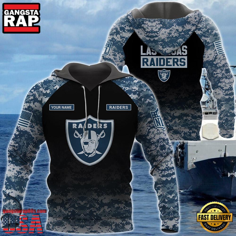 NFL Las Vegas Raiders U.S. Navy NWU Camouflage Cutsom Name Hoodie NFL Las Vegas Raiders U.S. Navy NWU Camouflage Cutsom Name Hoodie