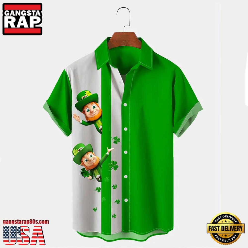 Mens Holiday St. Patrick Leprechaun Day Hawaiian Shirt Mens Holiday St. Patrick Leprechaun Day Hawaiian Shirt