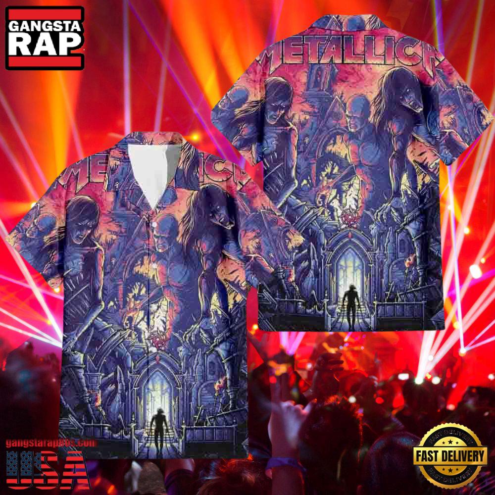 Metallica The Unforgiven Summer Tour Short Sleeve Hawaiian Shirt Metallica The Unforgiven Summer Tour Short Sleeve Hawaiian Shirt
