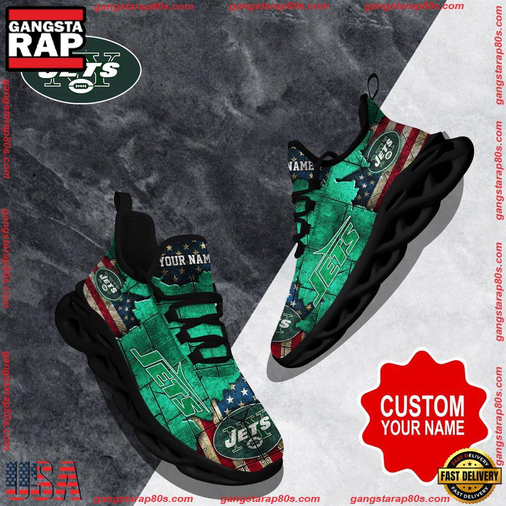 NFL Custom Name New York Jets Max Soul Shoes Running Sneakers NFL Custom Name New York Jets Max Soul Shoes Running Sneakers