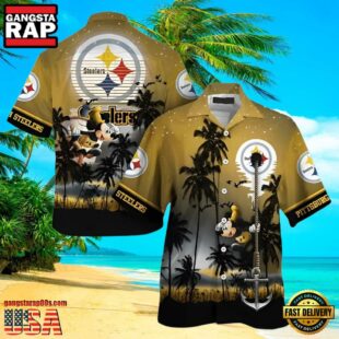 NFL Pittsburgh Steelers Hawaiian Shirt Mens Mickey Mouse Edition