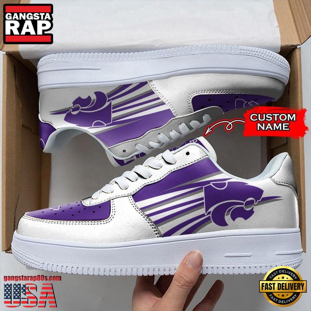NCAA Custom Name Kansas State Wildcats Air Force 1 Running Sneakers Shoes Sneaker NCAA Custom Name Kansas State Wildcats Air Force 1 Running Sneakers Shoes Sneaker