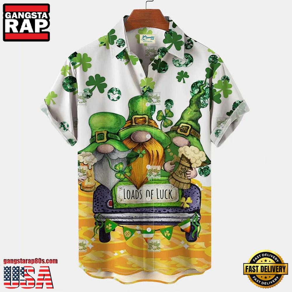 St. Patrick'S Day Cat Print Mens Hawaiian Shirt St. Patrick'S Day Cat Print Mens Hawaiian Shirt