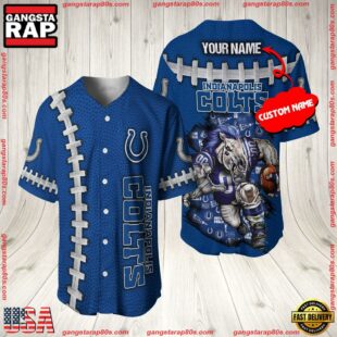 Custom Name Indianapolis Colts NFL Mascot 3D Baseball Jersey Shirt