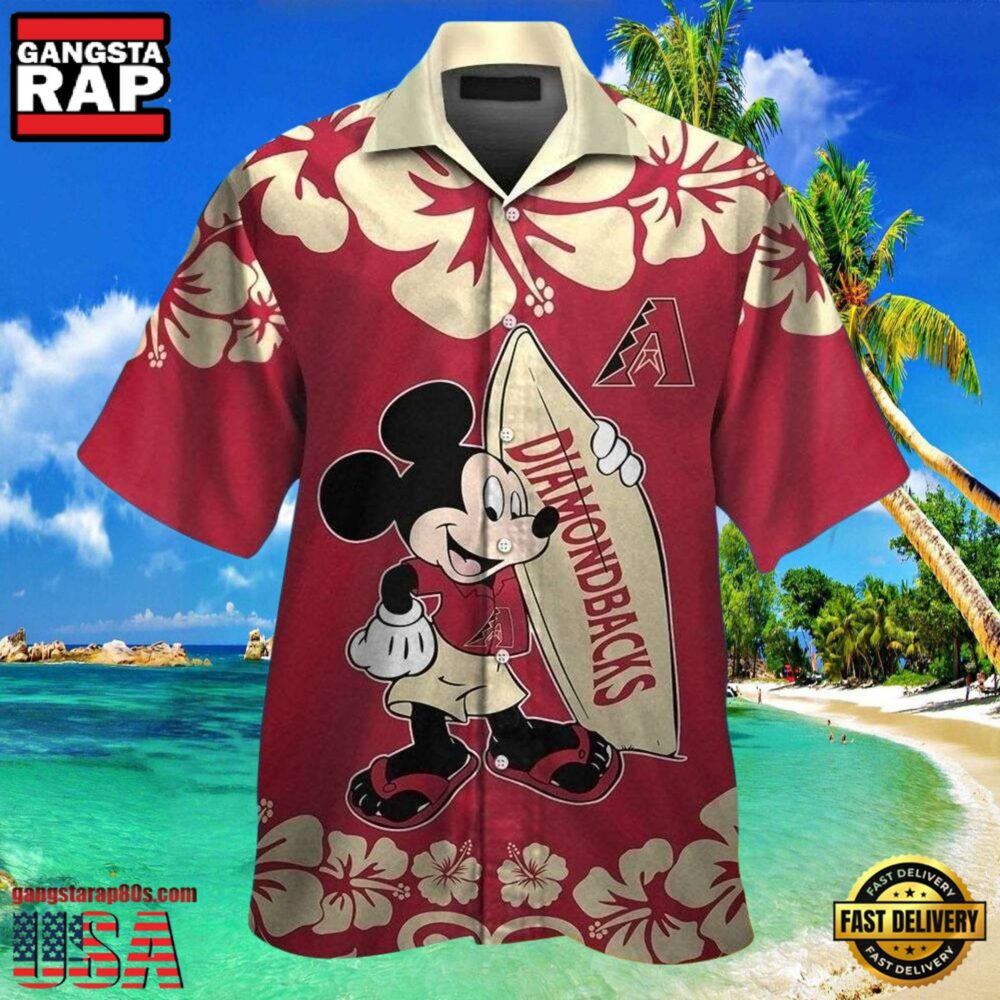 MLB Arizona Diamondbacks Mickey Mouse Hibiscus Paradise Shirt MLB Arizona Diamondbacks Mickey Mouse Hibiscus Paradise Shirt