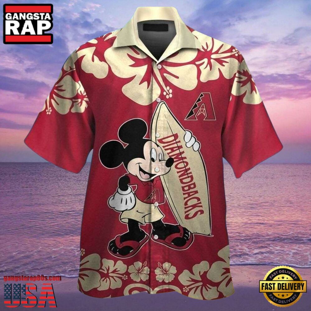 MLB Arizona Diamondbacks Mickey Mouse Hibiscus Paradise Shirt MLB Arizona Diamondbacks Mickey Mouse Hibiscus Paradise Shirt