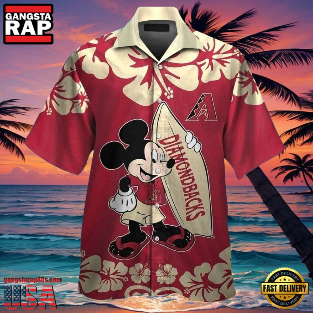 MLB Arizona Diamondbacks Mickey Mouse Hibiscus Paradise Shirt MLB Arizona Diamondbacks Mickey Mouse Hibiscus Paradise Shirt