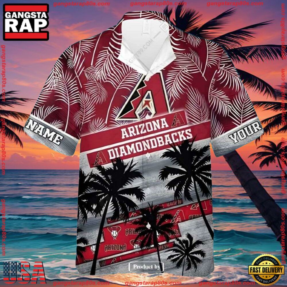 MLB Arizona Diamondbacks Palm Trees Personalized Tropical Summer Hawaiian Shirt MLB Arizona Diamondbacks Palm Trees Personalized Tropical Summer Hawaiian Shirt
