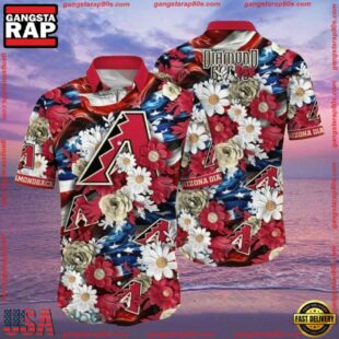 MLB Arizona Diamondbacks Patriotic Bloom Summer Hawaiian Shirt