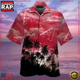MLB Arizona Diamondbacks Pink Skies Palm Summer Aloha Shirt