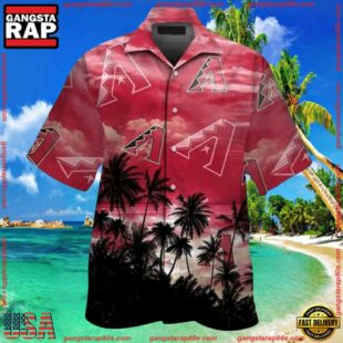 MLB Arizona Diamondbacks Pink Skies Palm Summer Aloha Shirt