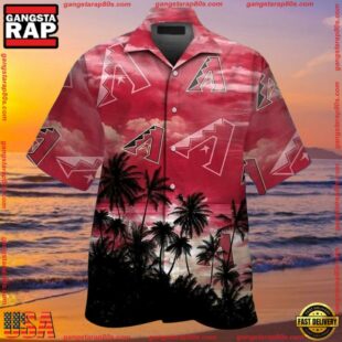 MLB Arizona Diamondbacks Pink Skies Palm Summer Aloha Shirt