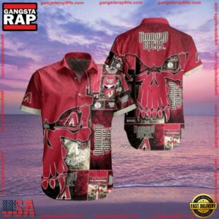 MLB Arizona Diamondbacks Vintage Skull Aloha Shirt