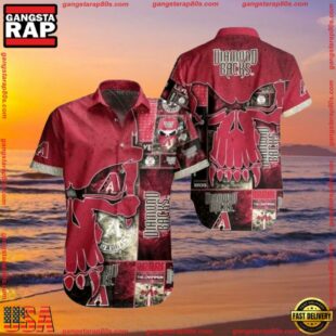 MLB Arizona Diamondbacks Vintage Skull Aloha Shirt
