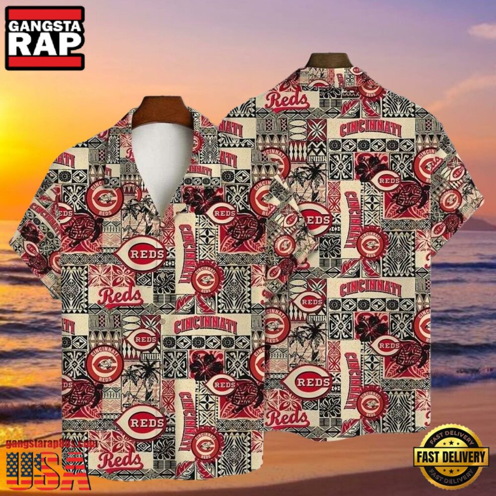 MLB Cincinnati Reds Tiki Totem Tropical Hawaiian Shirt Cultural Fusion Design MLB Cincinnati Reds Tiki Totem Tropical Hawaiian Shirt Cultural Fusion Design
