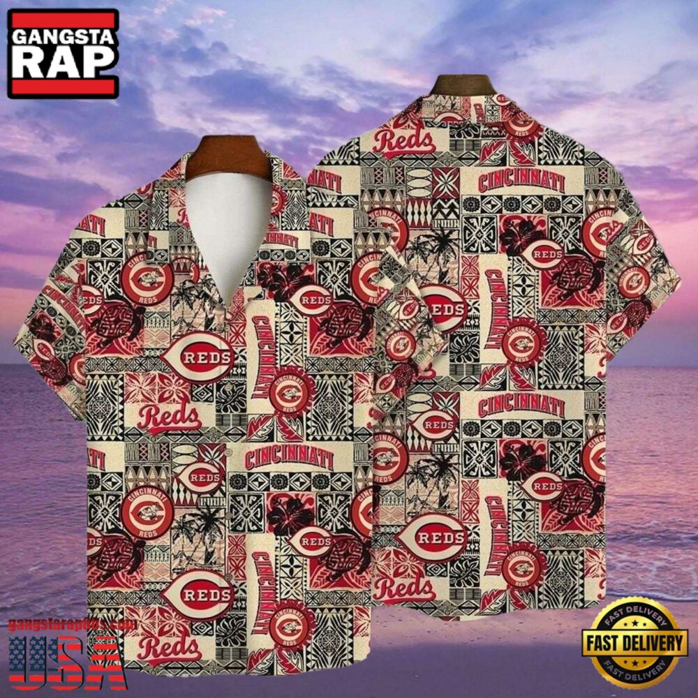MLB Cincinnati Reds Tiki Totem Tropical Hawaiian Shirt Cultural Fusion Design MLB Cincinnati Reds Tiki Totem Tropical Hawaiian Shirt Cultural Fusion Design