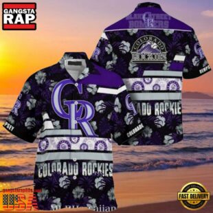 MLB Colorado Rockies Starry Night And Hibiscus Aloha Shirt