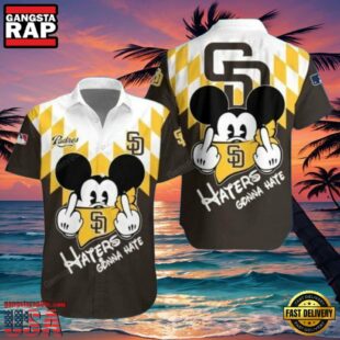 MLB Funny Mickey Haters Gonna Hate San Diego Padres Aloha Hawaiian Shirt
